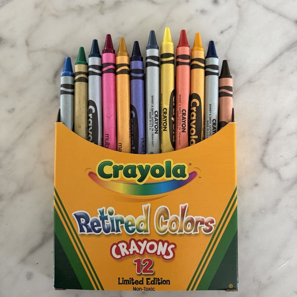 Crayola Retired Colors Crayons 12 Limited Edition New Coloring Maize Raw Umber
